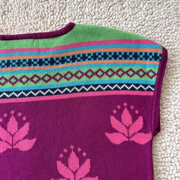 HA Colorful Mixed Patterns 100% Cotton Sweater Knit Vest Girls Size 120 (6/7) - Picture 4 of 6
